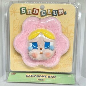 Authentic POP MART CRYBABY Sad Club Series Silicone Plush Earphone Bag/New